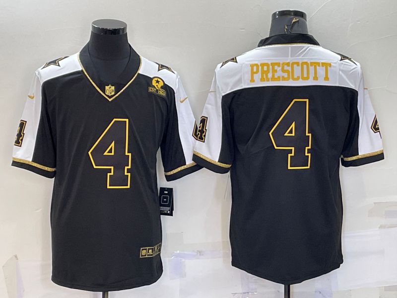 Men Dallas Cowboys #4 Prescott Black Thanksgiving gold characters 2022 Nike Limited NFL Jersey->dallas cowboys->NFL Jersey
